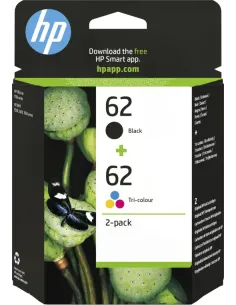 HP Pack de ahorro de 2 cartuchos de tinta original HP 62 negro/tricolor