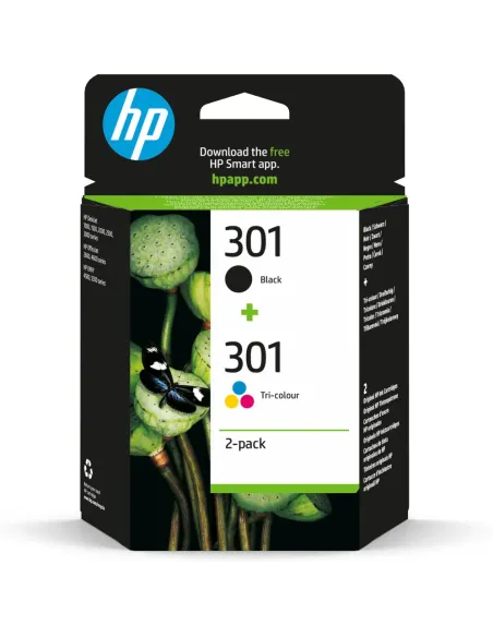 HP Pack de ahorro de 2 cartuchos de tinta original HP 301 negro/Tri-color