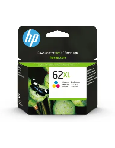 HP Cartucho de tinta original HP 62XL de alta capacidad tricolor