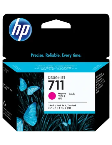 HP Pack de ahorro de 3 cartuchos de tinta DesignJet HP 711 magenta de 29 ml