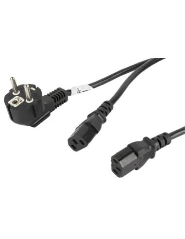 CABLE DE ALIMENTACION LANBERG SCHUKO CEE 7/7 A 2X IEC320 C13 2M