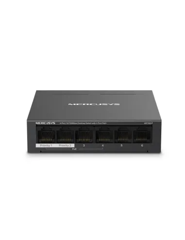 Mercusys MS106LP switch Gestionado Fast Ethernet (10/100) Energía sobre Ethernet (PoE) Negro