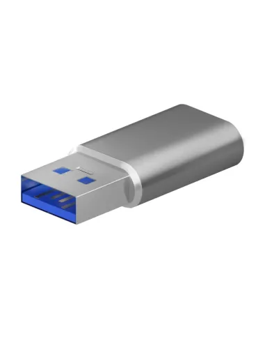 AISENS Mini Adaptador USB 3.2 Gen2 / USB 2.0 3A, Tipo USB-C/H-A/M, Gris