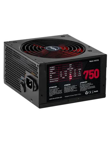 NOX NXS750 unidad de fuente de alimentación 750 W 20+4 pin ATX Negro, Rojo