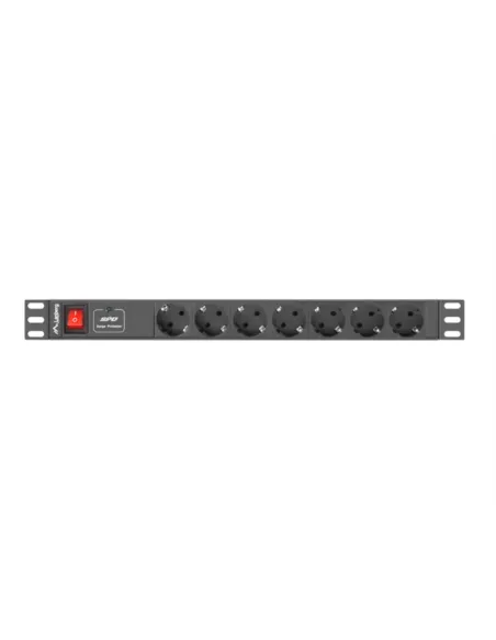 REGLETA LANBERG 1U 10A 7X SCHUKO RACK 19" 2M NEGRO C14