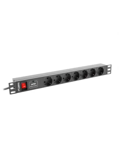 REGLETA LANBERG 1U 16A RACK 19 7X SOCKET NEGRO 2M