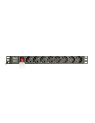 REGLETA RACK GEMBIRD 1U 16A 8 TOMAS NEGRO 3 M CON INTERRUPTOR