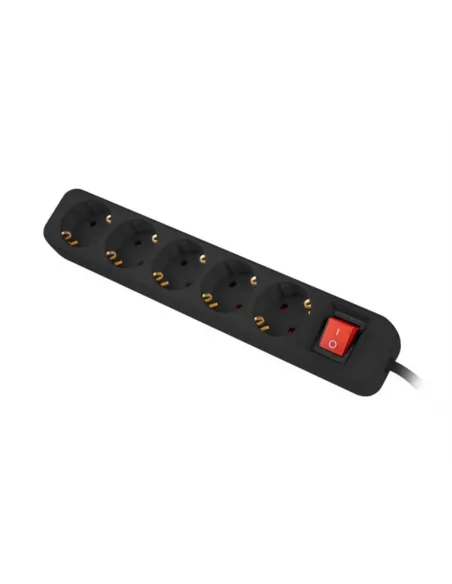 REGLETA LANBERG 5 TOMAS SCHUKO CON PROTECION NEGRA 3M