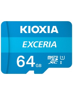 Tarjeta memoria micro secure digital sd kioxia 64gb exceria uhs - i c10 r100 con adaptador
