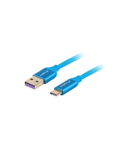 CABLE USB LANBERG 2.0 MACHO/USB C MACHO 5A 1M AZUL