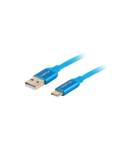 CABLE USB LANBERG 2.0 MACHO/USB C MACHO QUICK CHARGE 3.0 1M AZUL