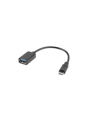 ADAPTADOR LANBERG OTG USB MICRO(M) 2.0 A USB-A(H) 15 CM NEGRO