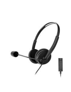 Auriculares micro energy sistem headset office 2+ negro supraural -  30mm -  jack 3.5mm -  antipop -  20hz -  adaptador usb