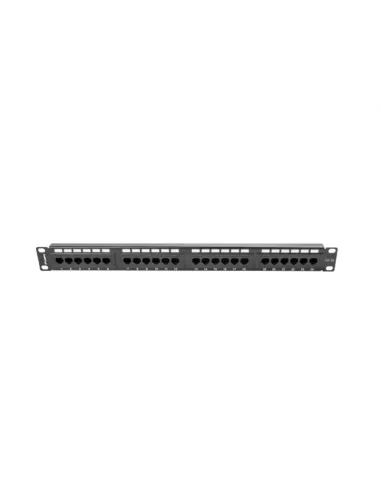 PATCH PANEL LANBERG CAT.5E UTP 24 PUERTOS 1U RACK 19 NEGRO