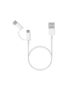 CABLE XIAOMI MI 2-IN-1 MICRO USB-C  BLANCO 1M