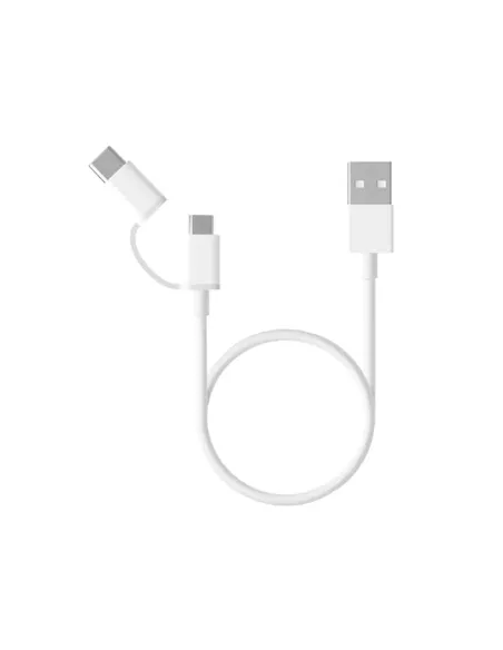 CABLE XIAOMI MI 2-IN-1 MICRO USB-C  BLANCO 1M