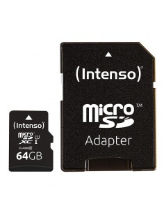 Tarjeta de memoria micro sd intenso 64gb uhs - i cl10 + adaptador sd