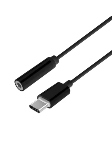 AISENS Conversor USB-C a audio estilo Apple, USB-C/M-Jack 3.5/H, Negro, 15 cm