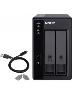 QNAP TR-002 unidad de disco multiple Negro