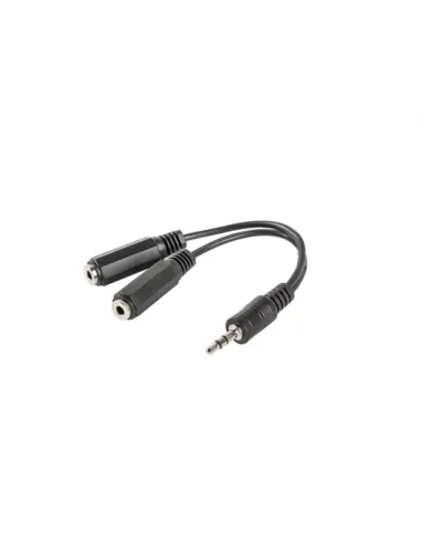 ADAPTADOR LANBERG JACK STEREO MACHO A JACK STEREO HEMBRA X2 10 CM NEGRO