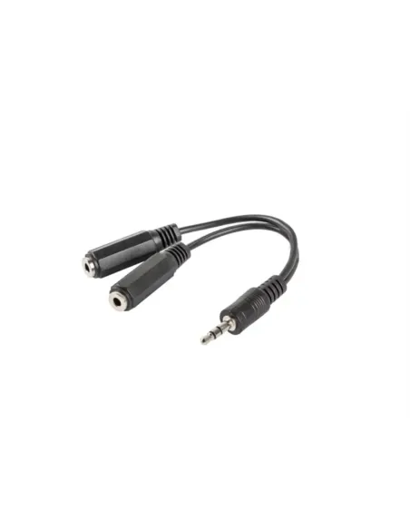 ADAPTADOR LANBERG JACK STEREO MACHO A JACK STEREO HEMBRA X2 10 CM NEGRO