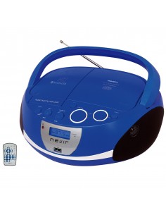 Radio cd mp3 portatil nevir nvr - 480ub azul - bluetooth