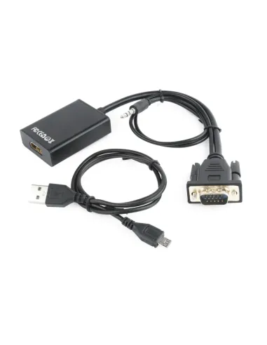 CABLE ADAPTADOR GEMBIRD VGA MACHO A HDMI HEMBRA 0,15M CON AUDIO 3,5MM