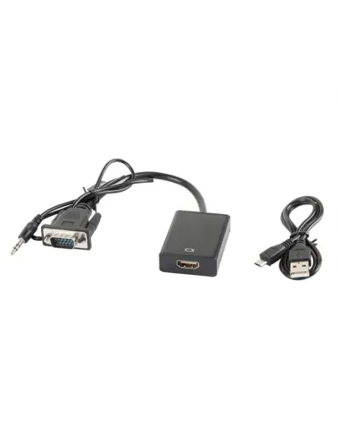 ADAPTADOR LANBERG VGA MACHO+AUDIO 3.5MM JACK/HDMI HEMBRA 20 CM NEGRO