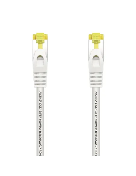 AISENS Cable De Red Latiguillo RJ45 LSZH Cat.7 600 MHz S/FTP PIMF AWG26, Blanco, 2.0 m