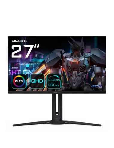 Gigabyte Monitor de juego AORUS FO27Q3 OLED de 27” - 2560 x 1440 (QHD), 360Hz, 0,03ms, KVM, 250 cd/m², FreeSync Premium Pro, Dis