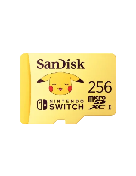Tarjeta memoria micro secure digital 256gb sandisk nintendo switch pokemon pikachu edition clase v30 uhs - i u3