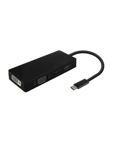 AISENS Conversor USB-C A DP/DVI/HDMI/VGA, USB-C/M-DP/H-DVI/H-HDMI/H-Vga/H, Negro, 15cm