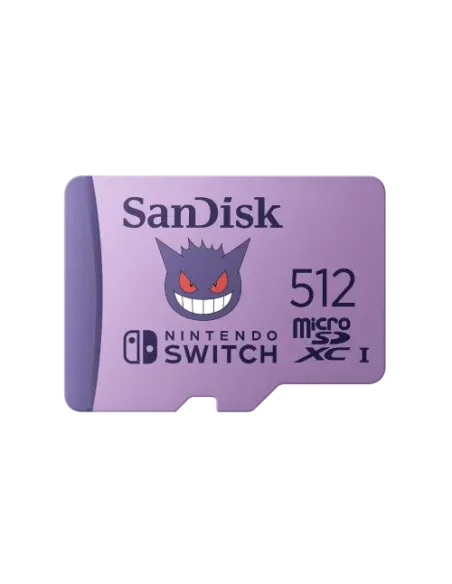 Tarjeta memoria micro secure digital 512gb sandisk nintendo switch pokemon gengar edition clase v30 uhs - i u3