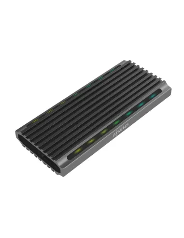 AISENS Caja Externa M.2 RGB Gaming ASM2-RGB011GR SATA/NVMe A USB3.1 Gen2, Gris