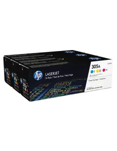 HP Pack de ahorro de 3 cartuchos de tóner original LaserJet HP 305A cian/magenta/amarillo