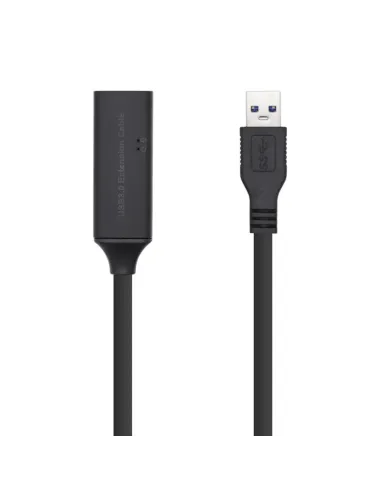 AISENS Cable USB 3.0 Prolongador con amplificador y alim., Tipo A/M-A/H, Negro, 10m