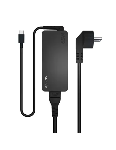 AISENS Cargador 65W PD3.0 1XUSB-C 1.8M, Negro