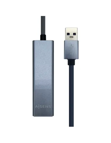 AISENS Conversor USB 3.0 a ethernet gigabit 10/100/1000 Mbps + Hub 3 x USB 3.0, Gris, 15 cm