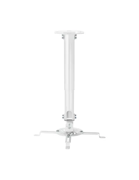 AISENS Soporte Universal Giratorio, Inclinable y Extensible de Techo para Proyector 13.5Kg, Blanco