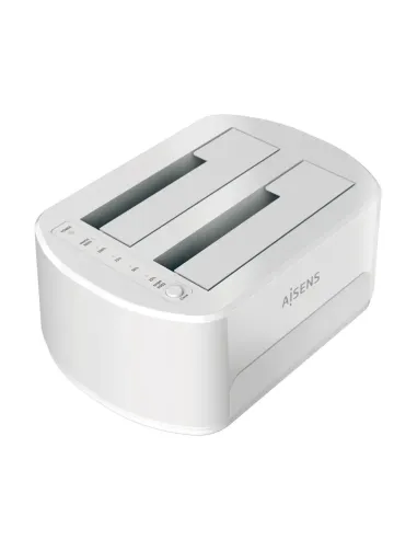 AISENS Estacion de Docking de Doble Bahia ASDS-D02W SATA 2.5/3.5 a USB 3.0/3.1 Gen1, Clone, Blanca