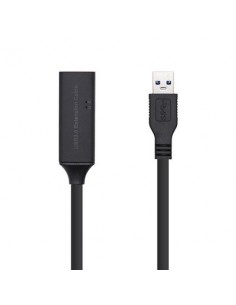 AISENS Cable USB 3.0 Prolongador con amplificador y alim., Tipo A/M-A/H, Negro, 10m