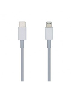 AISENS Cable USB 2.0 USB-С A Lightning PD 2A, Lightning/M-USB-С/M, Blanco, 20cm