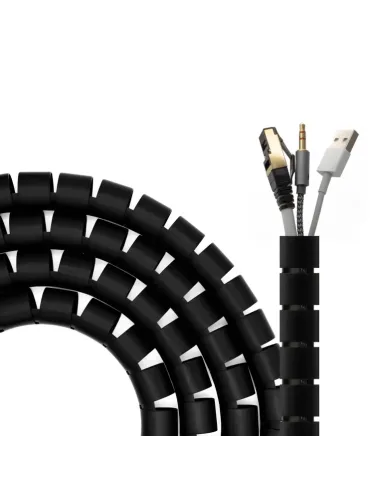 AISENS Organizador De Cable En Espiral 25mm, Negro, 3.0 m