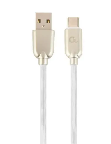 CABLE DE CARGA Y DATOS GEMBIRD USB TIPO C DE CAUCHO PREMIUM, 2M, BLANCO