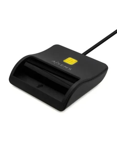 AISENS Lector De Tarjeta Inteligente DNI, USB-C, Negro