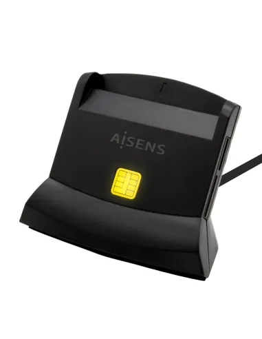 AISENS Lector De Tarjeta Dni Con Lector De Tarjetas SIM, SD, Micro SD, MMC, RS-MMC, MMC Micro, USB-C, Negro