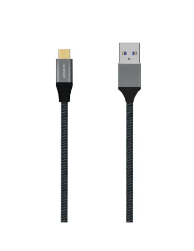 AISENS Cable USB 3.1 Gen2 Aluminio 10Gbps 3A, Tipo USB-C/M-A/M, Gris, 1.0M