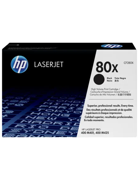 HP Cartucho de tóner original LaserJet HP 80X de alta capacidad negro