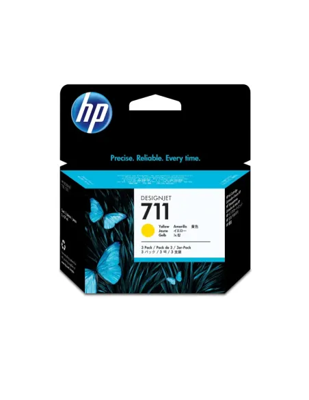 HP Pack de ahorro de 3 cartuchos de tinta DesignJet HP 711 amarillo de 29 ml