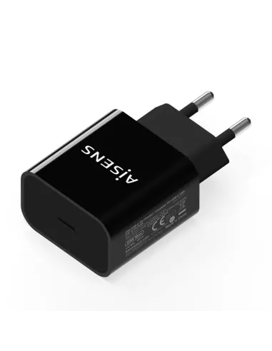 AISENS Cargador USB-C PD3.0 1 Puerto 1x USB-C 20 W, Negro